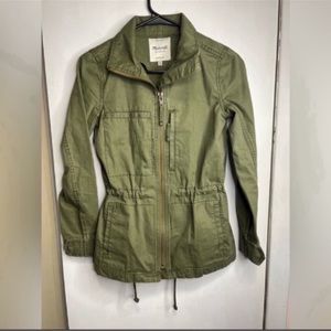 Madewell Army Green Zip-Up Jacket Oversized Fit